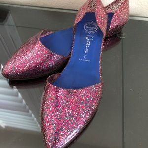 Jeffrey Campbell Pink Sparkle Jelly Flats